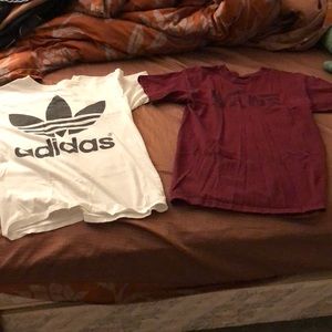 Adidas x vans bundle two shirts white and wine S
